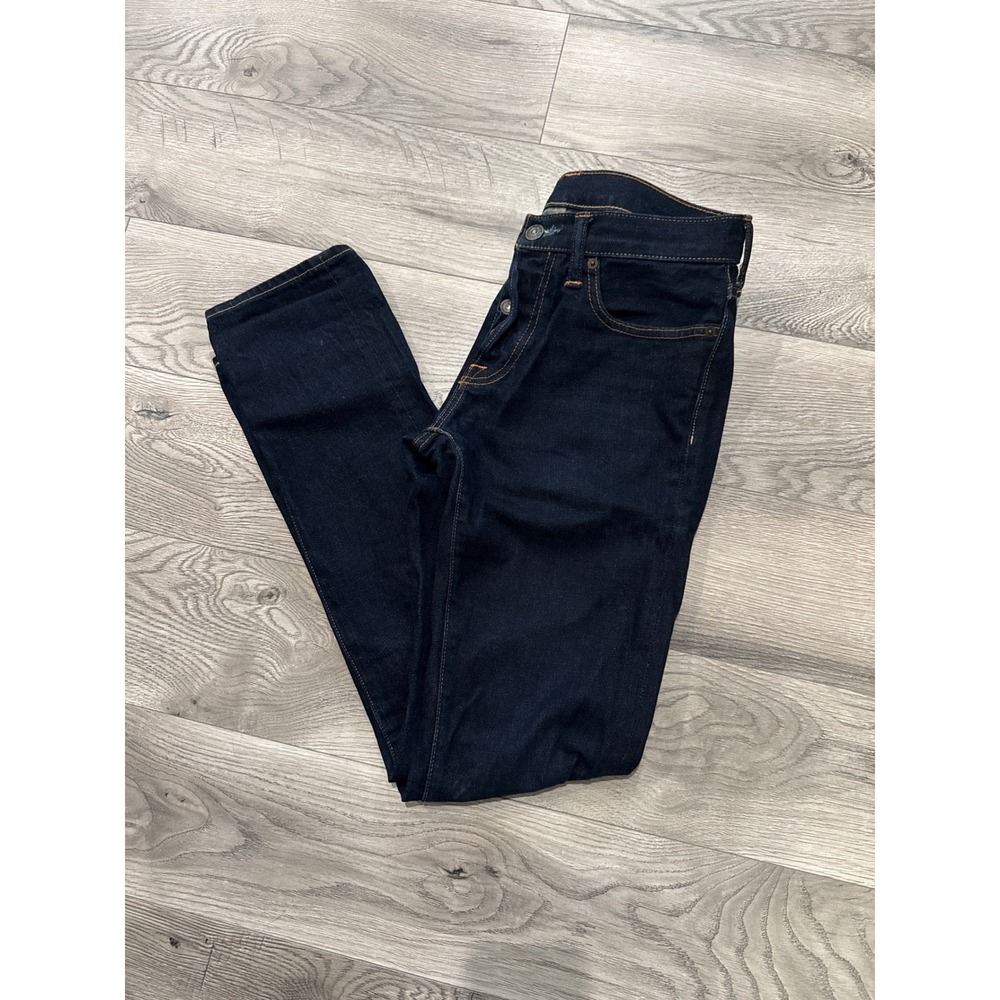 Abercrombie & Fitch‎ Mens Dark Wash Straight Leg Button Fly Denim Jeans 29x32